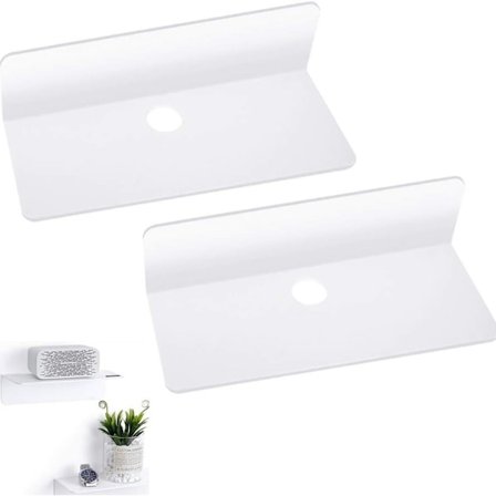 Akryl Flytende Vegghylle med Sterkt Lim - Kompatibel med Ulike Merker[JUN]