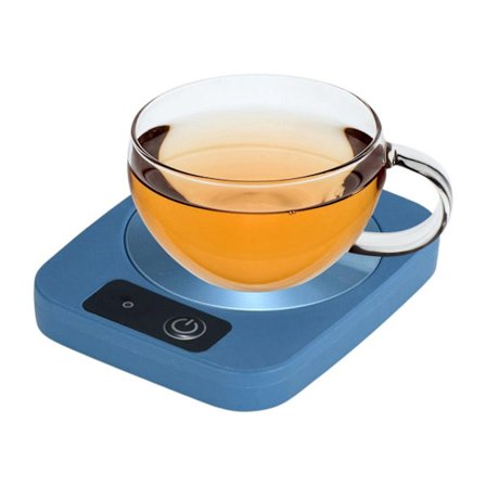 Kaffe Mugg Värmare, USB Laddning Underlägg Bärbar, Hållbar Multifunktion Keramiska Koppar, Metall Koppar Värmare, Blå