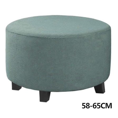 Rund Puff Överdrag - Avtagbart Fotpallsskydd för Vardagsrum, Enfärgad