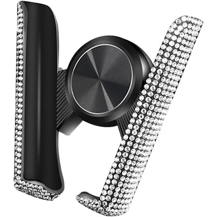 Biltelefonholder, Rhinestone Biltelefonholder, Navigasjonsholder, V-formet Snap On Mobiltelefonholder