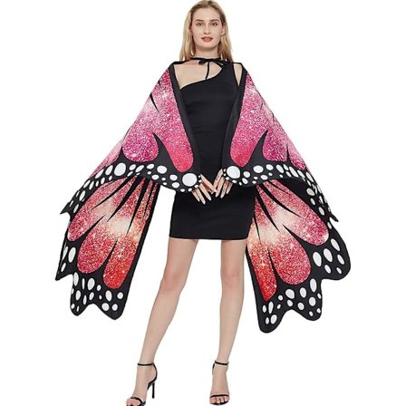 Halloween Butterfly Wings Cape för kvinnor Butterfly Halloween kostym