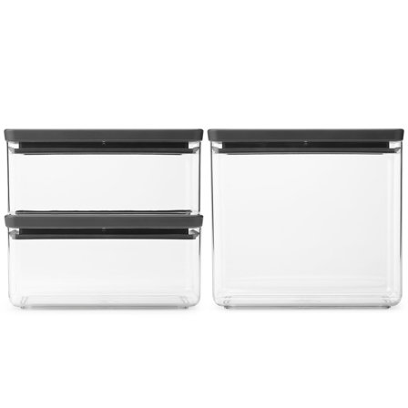 Brabantia Tasty+ beholdersæt 3 dele, mørkegrå - Mørkgrå | KitchenOne