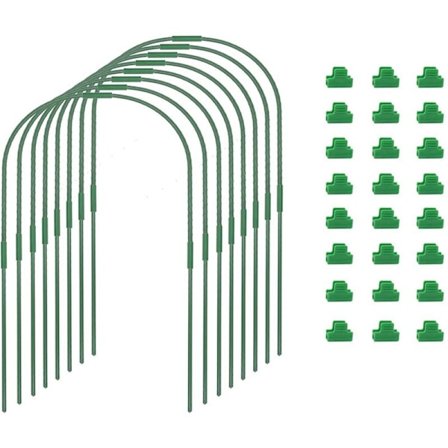 Drivhusbue Drivhus Tunnel, Rustfri Plastbelagt Stål Drivhusbuer for Opphøyde Bed