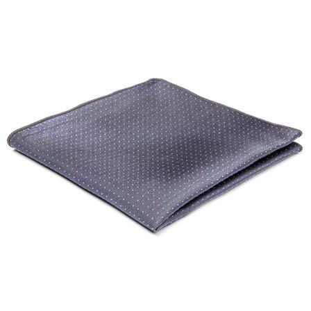 Pañuelo de bolsillo de seda gris con lunares para hombres - Pañuelos de bolsillo estampados