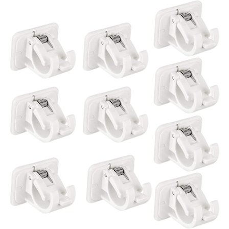 10 Pak Selvhæftende Gardinstangsbeslag Ingen Boring Gardinstangs Holder Væghængt Gardinstangs Kroge til Hjem Badeværelse Hotel