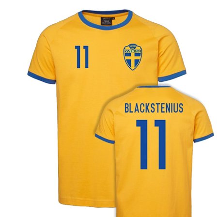 Sverige Supporter T-shirt –Blackstenius 11 Ringer sweden t-tröja tryck