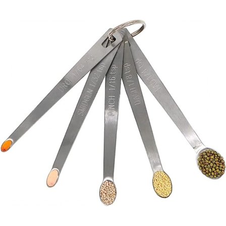 Måleskesæt, Heavy Duty Rustfrit Stål Måleskeer, Mini Måleske til Madlavning Bagning, Spiseske Teske til Tør eller Flydende In