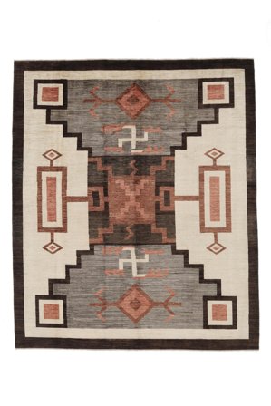 Moderna Afghan Fine Matta Modern Brun/Beige Stor (Ull, Afghanistan)