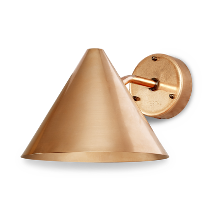 Westal Tratt Veggarmatur 210 x 250 mm, E27 Rå kobber, Belysning