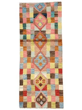 Handknuten Moroccan Berber - Afghanistan 79X189 Brun/Röd