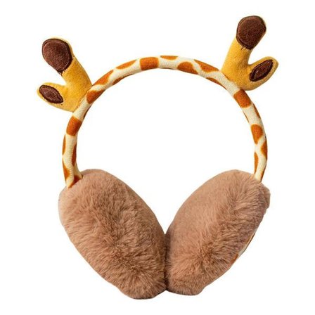 Giraf Ørevarmer til Kvinder og Piger, Blødt Fleecefor, Justerbare Vinterørekopper til Udendørsbrug, Kamel