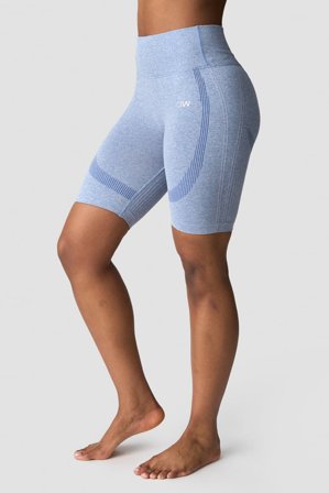 ICANIWILL - Soft Seamless Biker Shorts Wmn Metal Blue Melange - Dame - ICIW