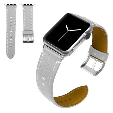 Apple Watch Series 5 / 4 40mm classic genuine leather watch band - Grey
