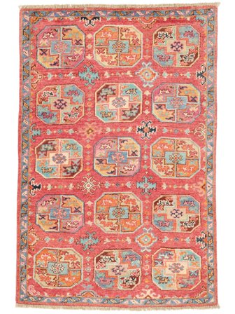 Noué À La Main Kazak Fine Tapis 86X130 De Laine Rouge/Marron Petit