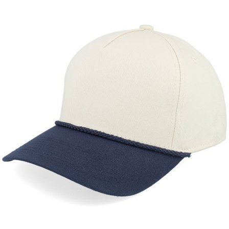 Equip - Beige adjustable Keps - Blank Rope Stone/Navy A-frame Adjustable @ Hatstore
