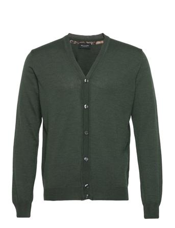 Merino - Ice Stickad Tröja Cardigan Grön SAND