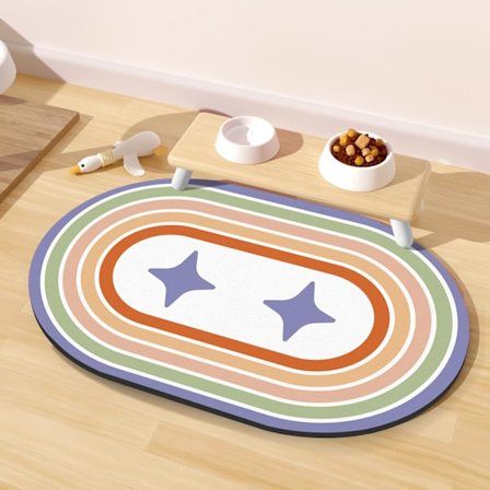 Sklisikker hundeskålmatte 40x60 cm – Absorberende skålmatte for hund og katt