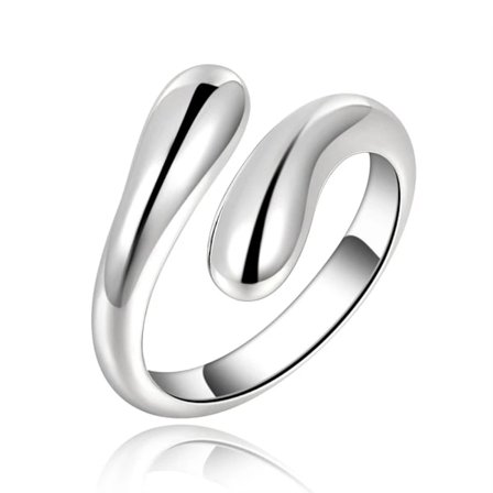 WABJTAM Minimalistisk tåringset Enkelt öppet tunt band Ring Justerbar för kvinnor Flickor (silver, ett par)[CO]