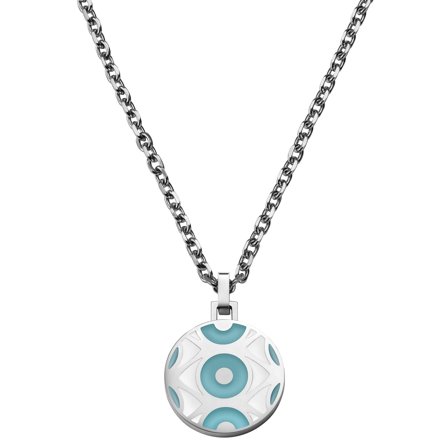 Evil Eye | Silver-tone Baby Blue Necklace for Men - Steel necklaces