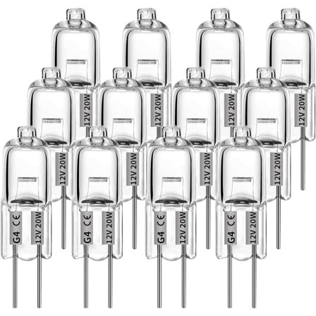 G4 Halogenlampor 10W 12V Varmvit, 12-pack
