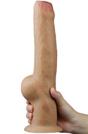 Dual-Layered Silicone Handle Cock 28 cm Dildo