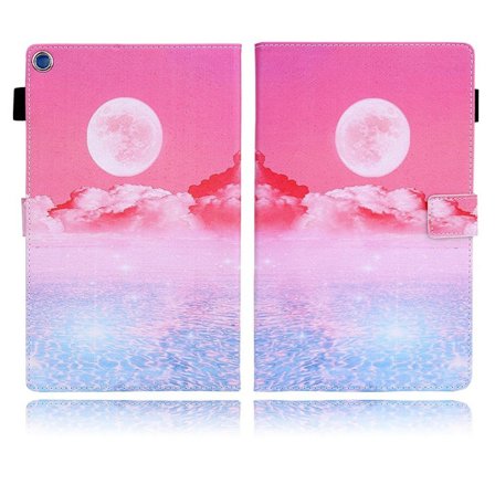 Amazon Fire HD 10 (2019) unikt mönster läder flip fodral - måne