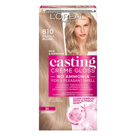 L'Oréal Paris Casting Crème Gloss Semipermanent Hårfarve 810 Satin Blonde, Hår, Hårfarve, Toningsfarve