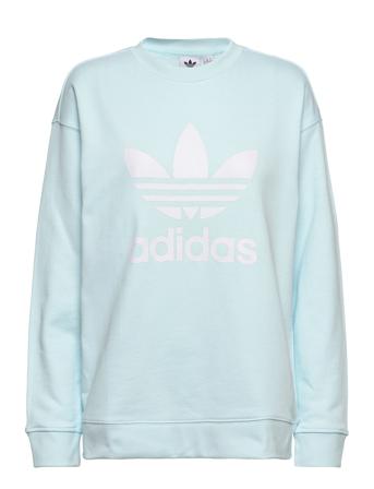 Trefoil Crew Sweatshirt Sweatshirt Trøje Blå Adidas Originals