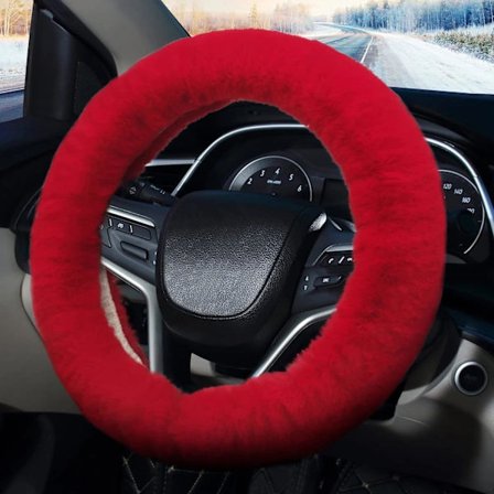 /EA/(Rød) Fluffy Ratmuffe Beskyttelse Pels Bilratmuffe Beskyttelse, Fu