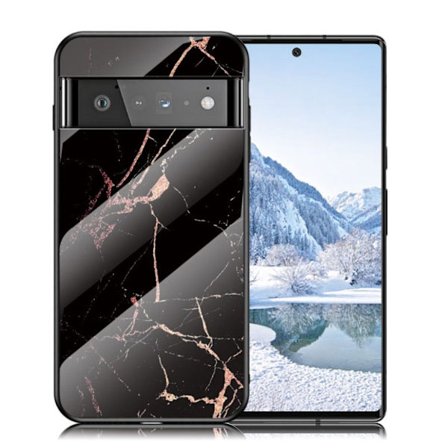 Fantasy Marmor Google Pixel 6 Pro skal - Guld Svart Marmor