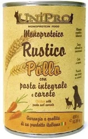 Unipro Rustico Pollo Pasta Integrale Carote Cibo Cane Adulto