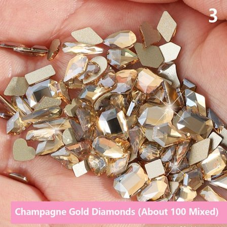 100 st Photochromic Aurora Rhinestones Nail Art Decor Mixed-sha