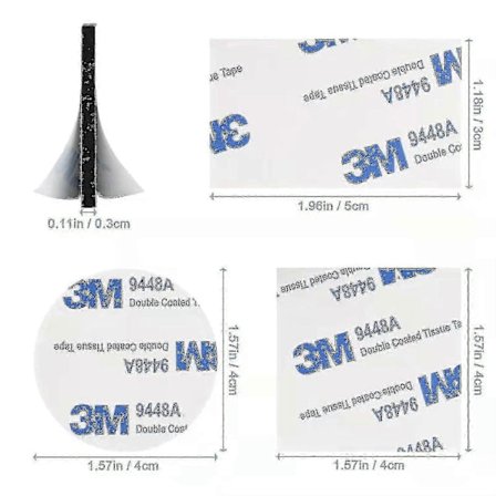 Dobbeltsidet 3m klæbepuder - 60 stk. skumtapepuder kompatible med montering