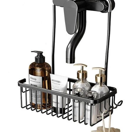 Hængende brusehylde uden boring – Brusekurv til shampoo og sæbe, badeværelsesopbevaring