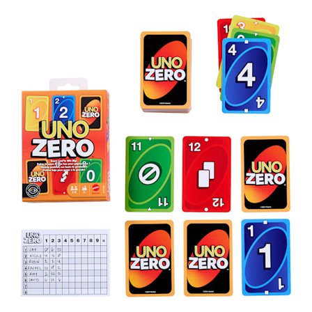 Uno kortspil, strategisk twist, 112 kort, scorebog inkluderet