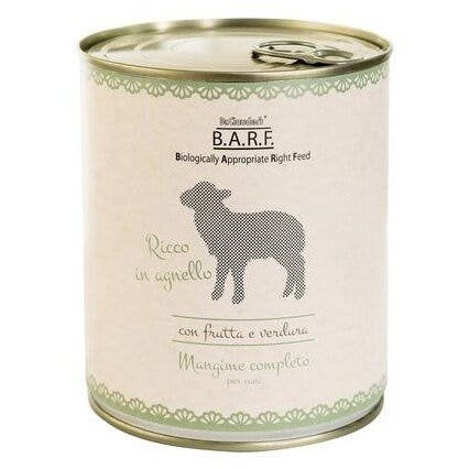Barf Menu Completo Cibo Umido Trito Agnello Cani 800g