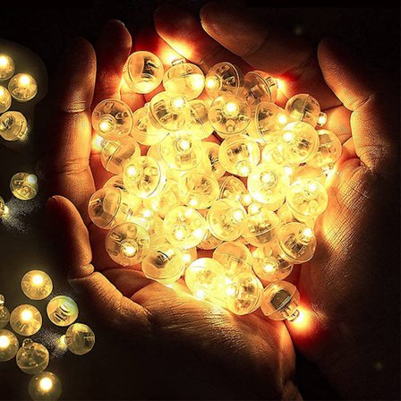 LED-upplysta ballonger, 500 st Mini runda LED-ballonger Vattentäta Mini LED-partyljus Mikroljus för papperslyktor Glödande ballonger Födelsedagsfest