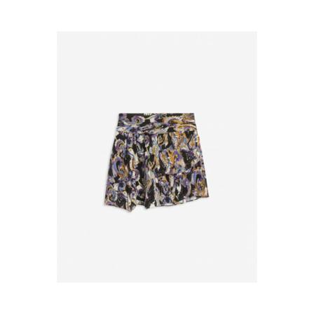 IRO Domien Ruffled Printed Nederdel Sort, Dame, Størrelse: XS