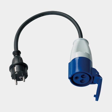 Adaptador de corriente de tierra, 220 V, de Schuko a CEE, 0.5 metros