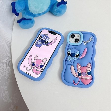 iPhone 6/7/8/XR/11/12/13/14/15 Cover, Lilo & Stitch Blød Silikone Sød Telefon Beskyttende Cover