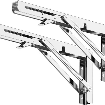 Heavy-duty sammenklappelig konsol, rustfrit stål, pladsbesparende, til DIY arbejdsbord KLB