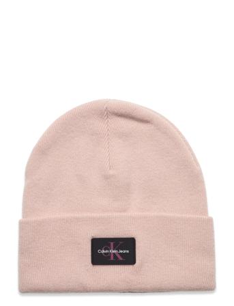 Monologo Rubber Beanie Accessories Headwear Beanies Rosa Calvin Klein*Betinget Tilbud