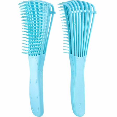 Locktångsborste, fluffig locktångskam, åtta klor kam 2 stycken (blå)