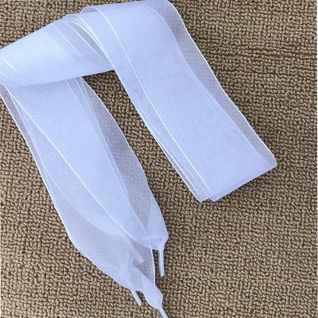 Skosnöre Organza Band VIT