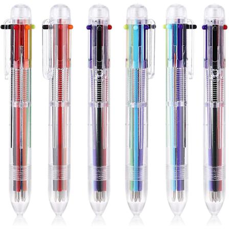 6-pakk 6-in-1 moniv riset kuulak rkikyn t, 0,7 mm vet ytyv t kuulak rkikyn t, moniv riset mustekyn t