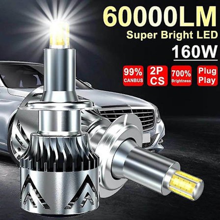 3D 360 H7 Led Canbus Bilstrålkastarlampor 60000lm H11 H4 H1 HB3 9005 HB4 9006 160w Bil Dimljus Turbo Mini Lampa Led 2ST
