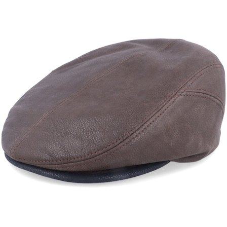 Stetson - Braun flatcap Cap - Driver Cap Cowhide Brown Flat Cap @ Hatstore
