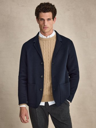 John Henric Men's Navy Blue Short Coat Size M