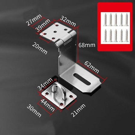 90 graders lås hengelås lås SØLV 5 TOMMERS