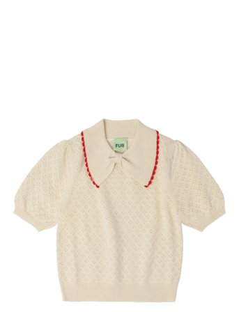 FUB Pointelle Polo - Cream - 140
